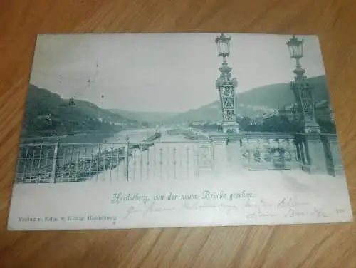 AK Heidelberg , ca. 1900 , neue Brücke , alte Ansichtskarte , Postkarte !!