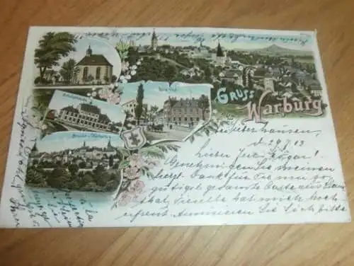 AK Gruss aus Warburg , 1903 , alte Ansichtskarte , Postkarte !!