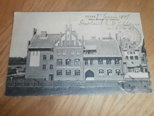 AK  - Pillau , 1907 , Mädchenschule ,  Ansichtskarte , Postkarte !!