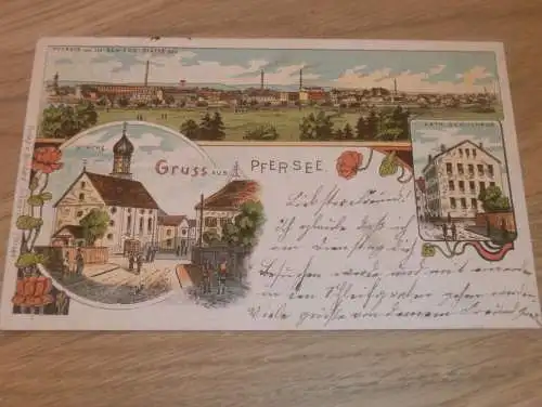 Augsburg Pfersee , 1901 , alte Ansichtskarte , Postkarte , AK !!