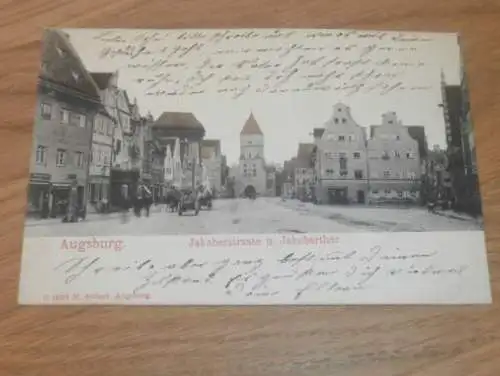 Augsburg Jakoberstrasse , 1903 , alte Ansichtskarte , Postkarte , AK !!