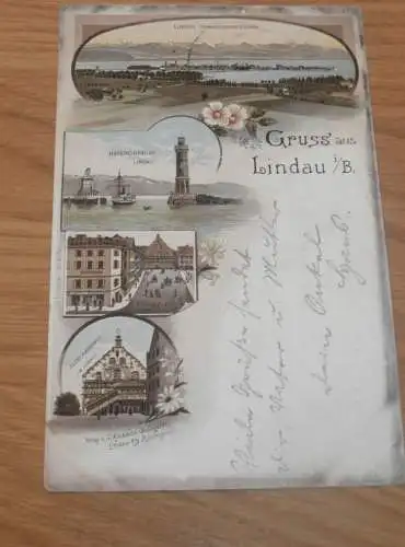 Lindau i. Bayern , 1898 , alte Ansichtskarte , Postkarte , AK !!