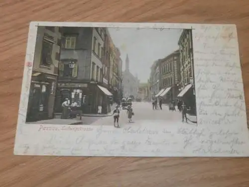 Passau Ludwigstrasse , 1901 , alte Ansichtskarte , Postkarte , AK !!