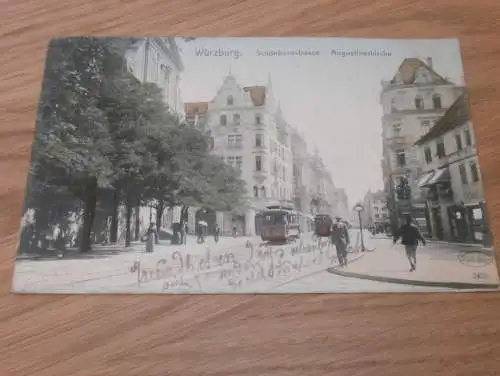 Würzburg Schönbornstrasse , 1910 , alte Ansichtskarte , Postkarte , AK !!