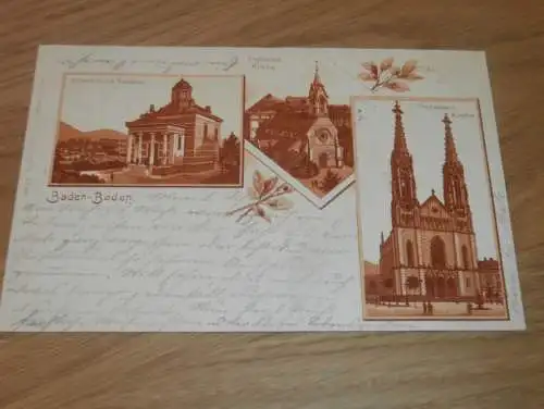 Baden-Baden , 1901 , alte Ansichtskarte , Postkarte , AK !!