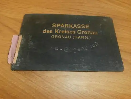 altes Sparbuch Gronau b. Hannover , 1935 - 1939 , Alfred Jordan in Petze b. Sibbesse , Sparkasse , Bank !!