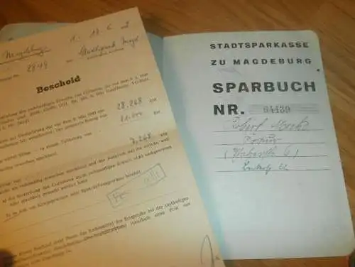 altes Sparbuch Magdeburg , 1937 - 1944 , Robert Miehe in Magdeburg , Sparkasse , Bank !!