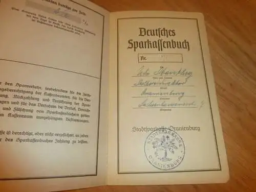 altes Sparbuch Oranienburg , 1948 - 1949 , Udo Manthey in Oranienburg , Sparkasse , Bank !!