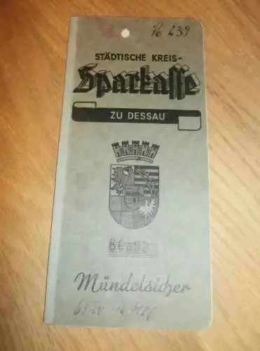 altes Sparbuch Roßlau / Dessau , 1943 - 1946 , Helmut Matschke in Dessau Roßlau , Sparkasse , Bank !!