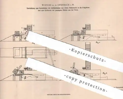 original Patent - W. Rivoir , Offenbach / Main , 1903 , Herst. von Seife | Seifenform , Prägung , Pressform