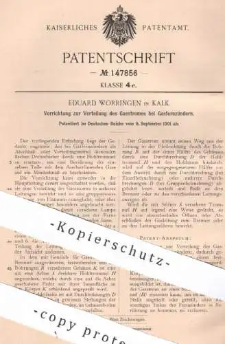 original Patent - Eduard Worringen , Kalk , 1901 , Gasstrom bei Gasfernzünder | Gas , Zünder , Gase , Strom