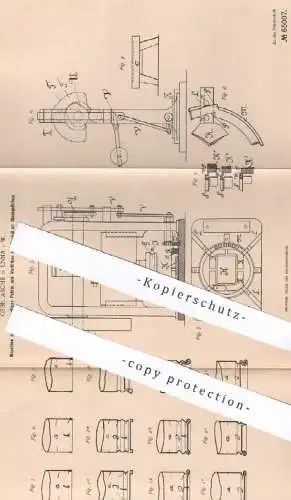 original Patent - Gebrüder Asche , Unna , 1892 , Verlöthen der Deckel an Blechgefäßen | Dose , Blech , Löten , Metall