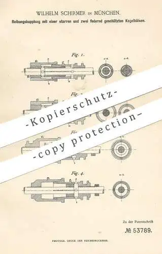 original Patent - Wilhelm Schirmer , München , 1889 , Reibungskupplung | Kupplung , Eisenbahn , Kupplungen !!
