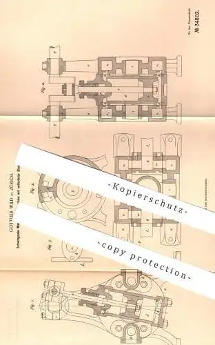 original Patent - Gottlieb Wild , Zürich , 1885 , Wassersäulenmaschine | Wasser , Wasserkraft , Windkraft , Wasserdruck