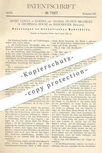 original Patent - Henry Lomax , Darmen | George Francis Bradbury , Crumpsall House / Manchester England | mech. Webstuhl