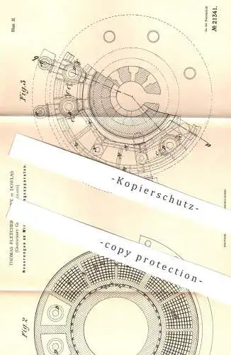 original Patent - Thomas Fletcher Harvey , Dowlas , Glamorgan / Cardiff , England , 1882 , Winderhitzungsapparat | Eisen