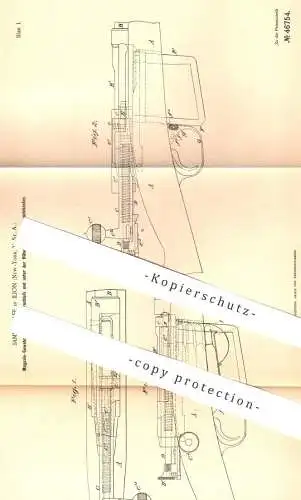 original Patent - James P. Lee , Ilion , New York , USA , 1888 , Mehrladegewehr | Waffe , Pistol , Gewehr , Revolver !!