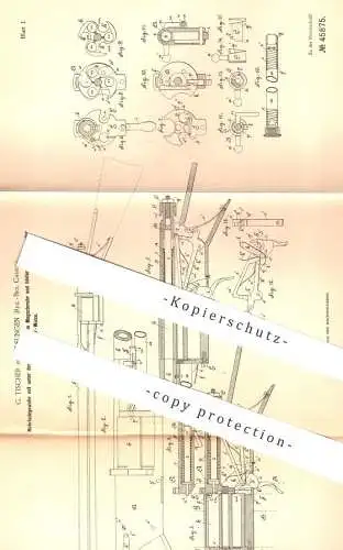 original Patent - G. Tischer , Melsungen / Kassel , 1888 , Mehrladegewehr | Waffe , Pistole , Pistol , Gewehr , Revolver