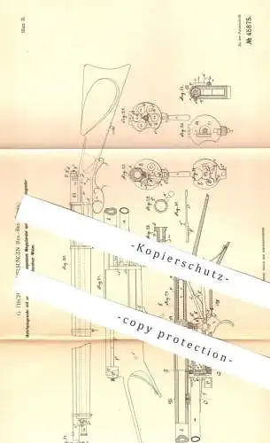 original Patent - G. Tischer , Melsungen / Kassel , 1888 , Mehrladegewehr | Waffe , Pistole , Pistol , Gewehr , Revolver