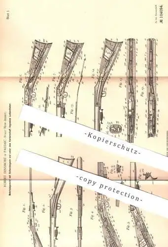 original Patent - Robert Dinsmore , Passaic , New Jersey , 1898 , Mehrladegewehr | Waffe , Pistole , Pistol , Gewehr !!