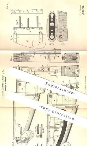 original Patent - Eduard Kettner , Köln / Rhein , 1891 , Stellkolben für Gewehr | Waffe , Pistole , Pistol , Jagd !!