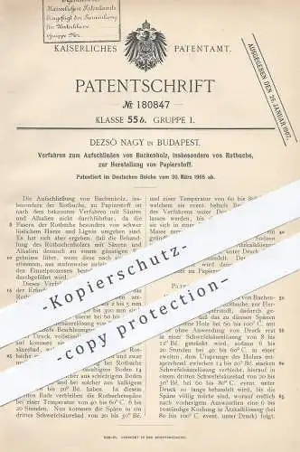 original Patent - Dezsö Nagy , Budapest 1905 , Aufschließen von Buchenholz , Rotbuche zur Papier - Herst. | Holz , Pappe