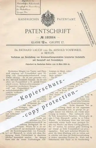 original Patent - Dr. Richard Lauch , Dr. Arnold Voswinkel , Berlin , 1904 , Kondensationsprodukte bromierter Gerbstoffe
