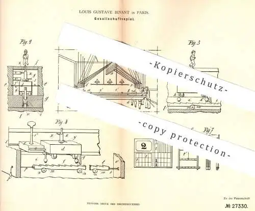 original Patent - Louis Gustave Binant , Paris , 1883 , Gesellschaftsspiel | Spiel , Brettspiel , Spiele , Spielfigur !