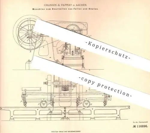 original Patent - Gillissen & Pappert , Aachen , 1900 , Bearbeiten von Fell u. Haut | Gerber , Gerberei , Leder , Felle