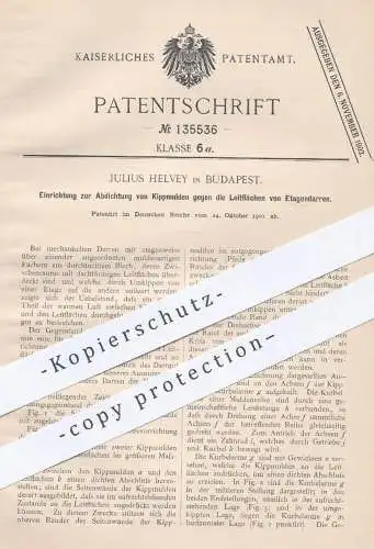 original Patent - Julius Helvey , Budapest , 1901 , Abdichtung von Kippmulden an Darren | Darre , Trocknung , Landwirt !