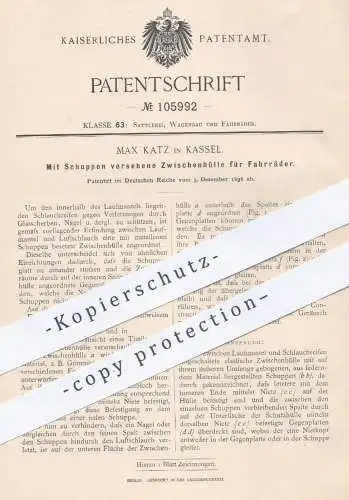 original Patent - Max Katz , Kassel , 1898 , Zwischenhülle für Fahrrad - Reifen | Fahrräder , Schlauch , Schlauchreifen