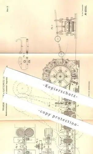 original Patent - Wilhelm Bansen , Kattowitz , 1887 , Bandeisenwalzwerk | Bandeisen - Walzwerk | Walzen , Walze !!