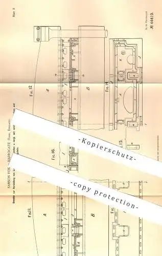 original Patent - Samson Fox , Harrogate , York , England , 1888 , Gesenke für Lokomotivrahmenplatten | Eisenbahn , Lok