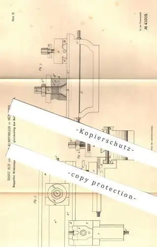 original Patent - Ernst Ruf , W. Kumpfmiller , München , 1887 , Doppelter Kreuzsupport | Reitstock , Metall , Werkzeug