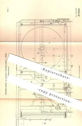 original Patent - Johann Mohr , August Tscheschner , Wien , 1890 , Lederfärbmaschine | Leder färben | Gerben , Schneider