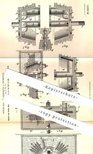 original Patent - Anton August Graemiger , Crompton , Rhode Island , USA , 1887 , Färben , Waschen , Bleichen von Garn !