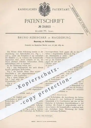 original Patent - Bruno Rebeschke , Magdeburg , 1885 , Rollschuhe | Rollschuh | Schuh , Schuhe , Sport , Rollen !!!