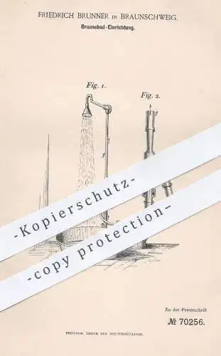 original Patent - Friedrich Brunner , Braunschweig , 1892 , Brausebad - Düse | Brause , Dusche , Badeofen , Wasser , Bad