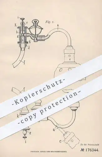 original Patent - Adolf Bachner , Berlin , 1905 , Verbindungsstück für Gaskronen | Lampe , Lampen , Gas , Elektriker !!!