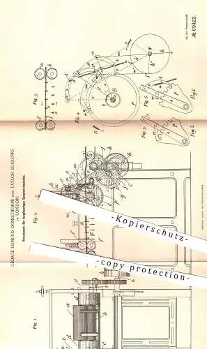 original Patent - George Edmund Donisthorpe , Taylor Burrows / London  1892 , Streckwerk für faseriges Gespinnstmaterial