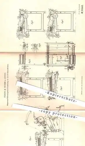 original Patent - Förste & Tromm , Leipzig , 1891 , Bogenzuführung an Liniermaschinen | Druckerei , Drucker , Druck !!!