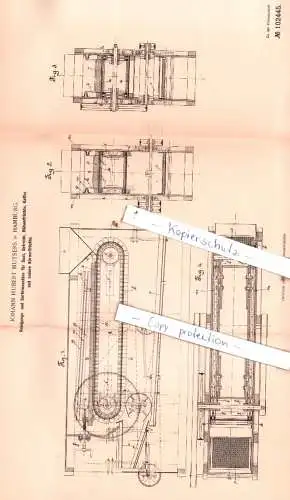 original Patent - J. H. Muysers in Hamburg , 1898 , Reinigungs- und Sortirmaschine für Saat, Getreide, Hülsenfrüchte !!!