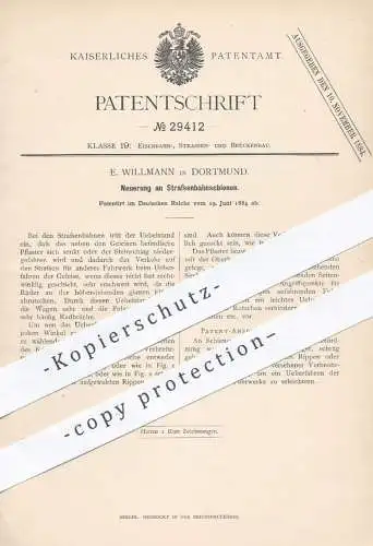 original Patent - E. Willmann in Dortmund , 1884 , Straßenbahnschienen | Straßenbahn , Straßenbahnen , Schienen !!!