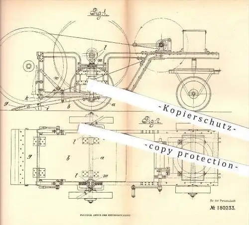 original Patent - G. Wingenfeldt , Oberkassel / Düsseldorf , 1906 , Transportwagen , Transport , Lastwagen , Wagon !!