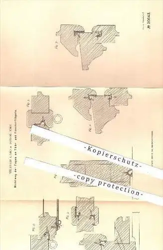 original Patent - Wilhelm Labo , Düsseldorf , 1882 , Dichtung der Fugen an Tür u. Fenster , Türen , Hochbau , Dichtungen