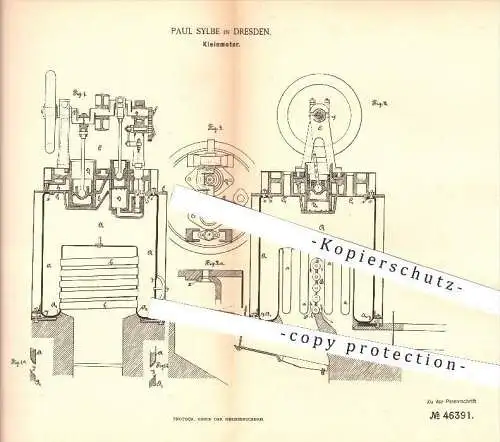 original Patent - Paul Sylbe in Dresden , 1888 , Kleinmotor , Motor , Motoren , Dampfmaschine , Dampfmaschinen !!!