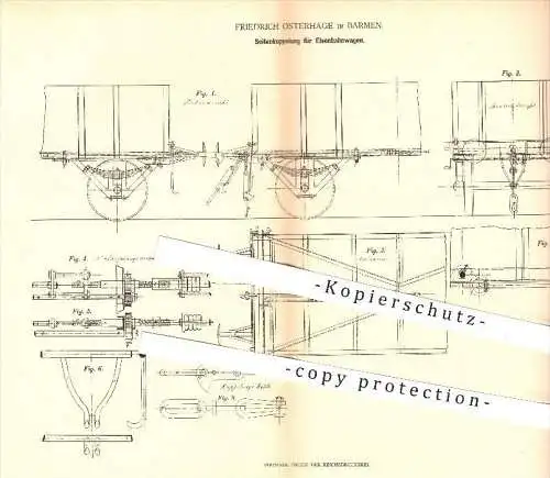 original Patent - Friedrich Osterhage in Barmen , 1878 , Kupplung für Eisenbahnen , Eisenbahn , Lokomotive , Fahrzeugbau