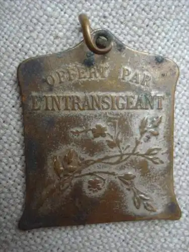 Pendentif médaille 1925 " Brevet du nageur scolaire " journal l'Intransigeant - début XXème siècle - Ecole - natation !!