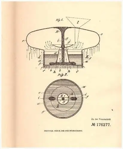 Original Patent - Gustav Sinnemann in Cattenstedt a. Harz , 1905 , Luftbefeuchter , Blankenburg !!!