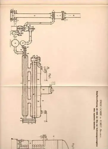 Original Patentschrift - Emile Gobbe in Jumet , 1900 , Feuerung für Dampfkessel mit explosivem Gemisch !!!